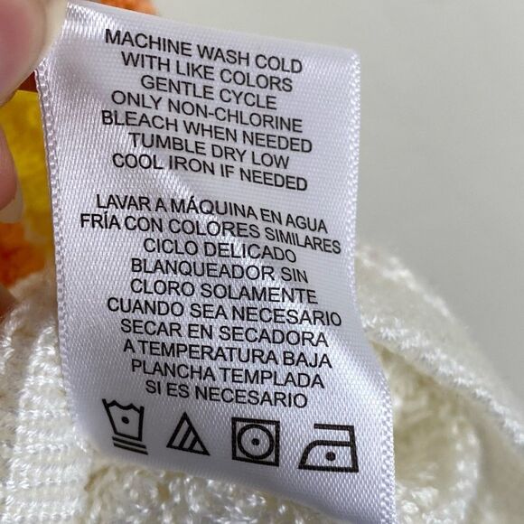 Madden NYC Y2k Style White Yellow Orange Crochet Knit Bralette Crop Tank Top - Picture 6 of 6